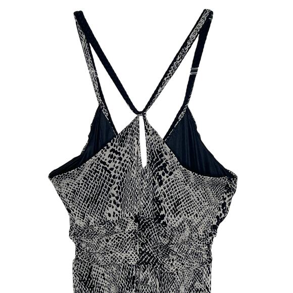 EXPRESS Snakeskin Maxi Dress Strappy Sleeveless Animal Print Black White Size XS - Picture 7 of 11
